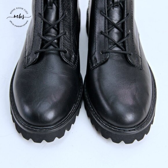 NWOT J. Crew Gwen Lug Sole Lace Up Polished Leather Ankle Boots Black Women 9.5 - Picture 14 of 14